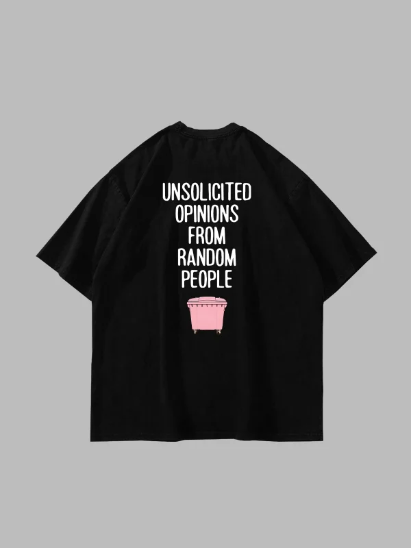 Trash İdeas Baskılı Oversize Unisex Siyah Tshirt