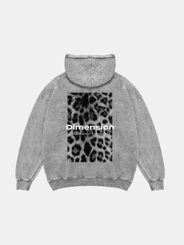 V2 Dimension Baskılı Oversize Unisex Premium Yıkamalı Beyaz Hoodie