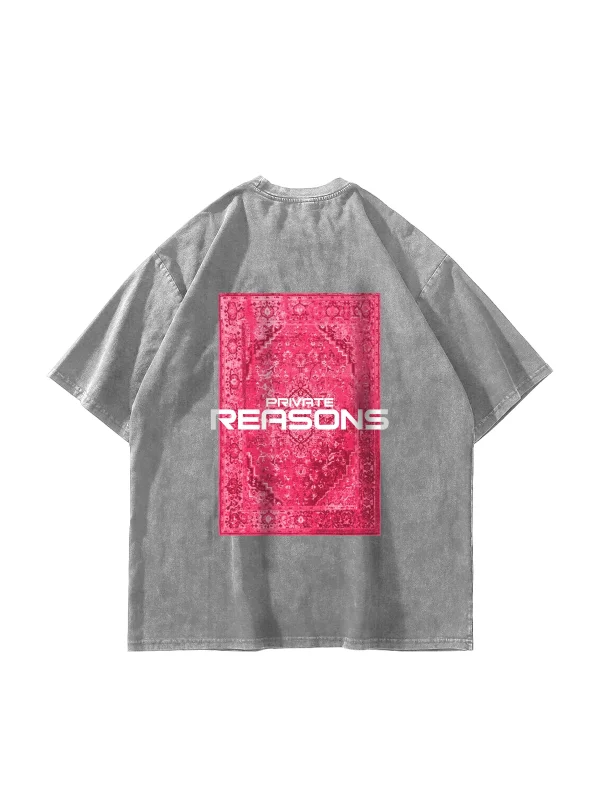 Vırtual Tracks Baskılı Oversize Unisex Yıkamalı Beyaz Tshirt