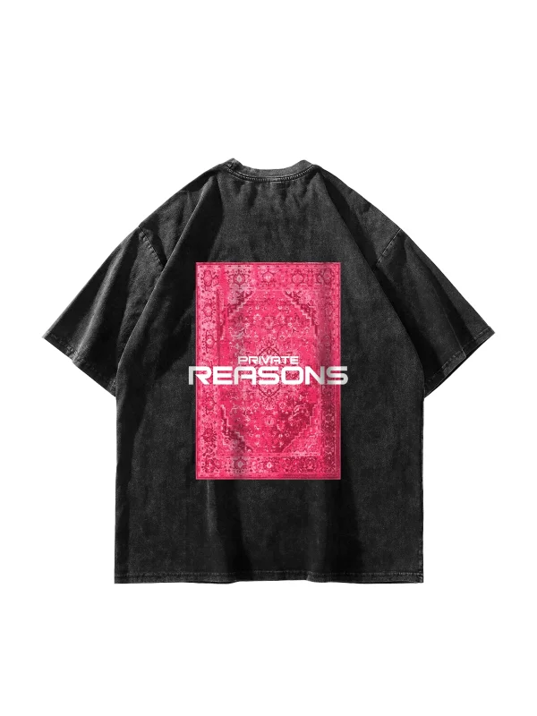 Vırtual Tracks Baskılı Oversize Unisex Yıkamalı Siyah Tshirt