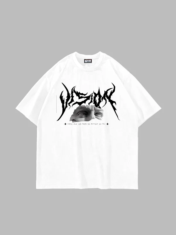 Vision Of Poseidon Baskılı Oversize Unisex Beyaz Tshirt