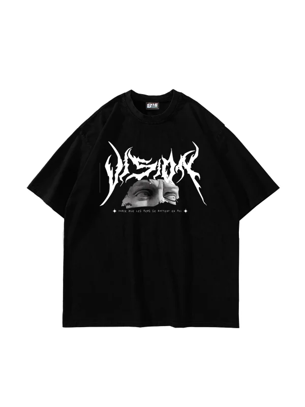 Vision Of Poseidon Baskılı Oversize Unisex Siyah Tshirt