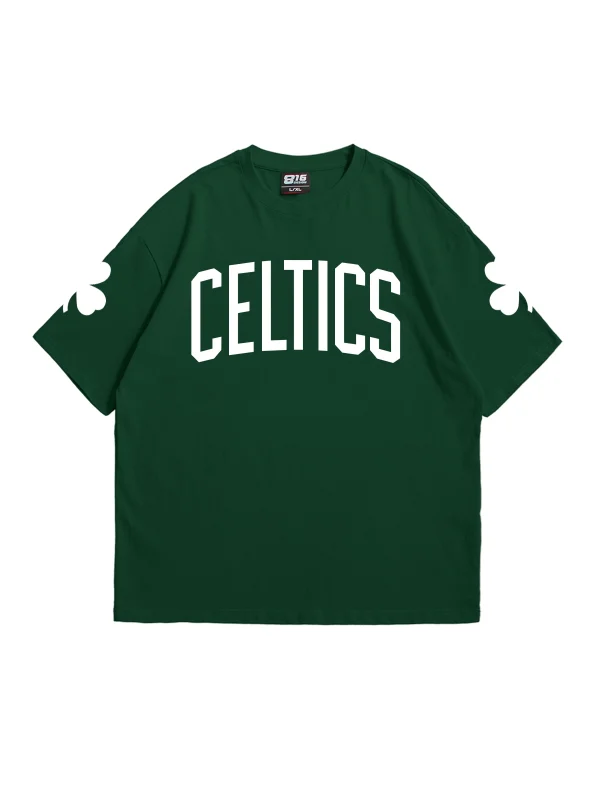 Yonca Baskılı Yeşil Oversize Unisex Tshirt