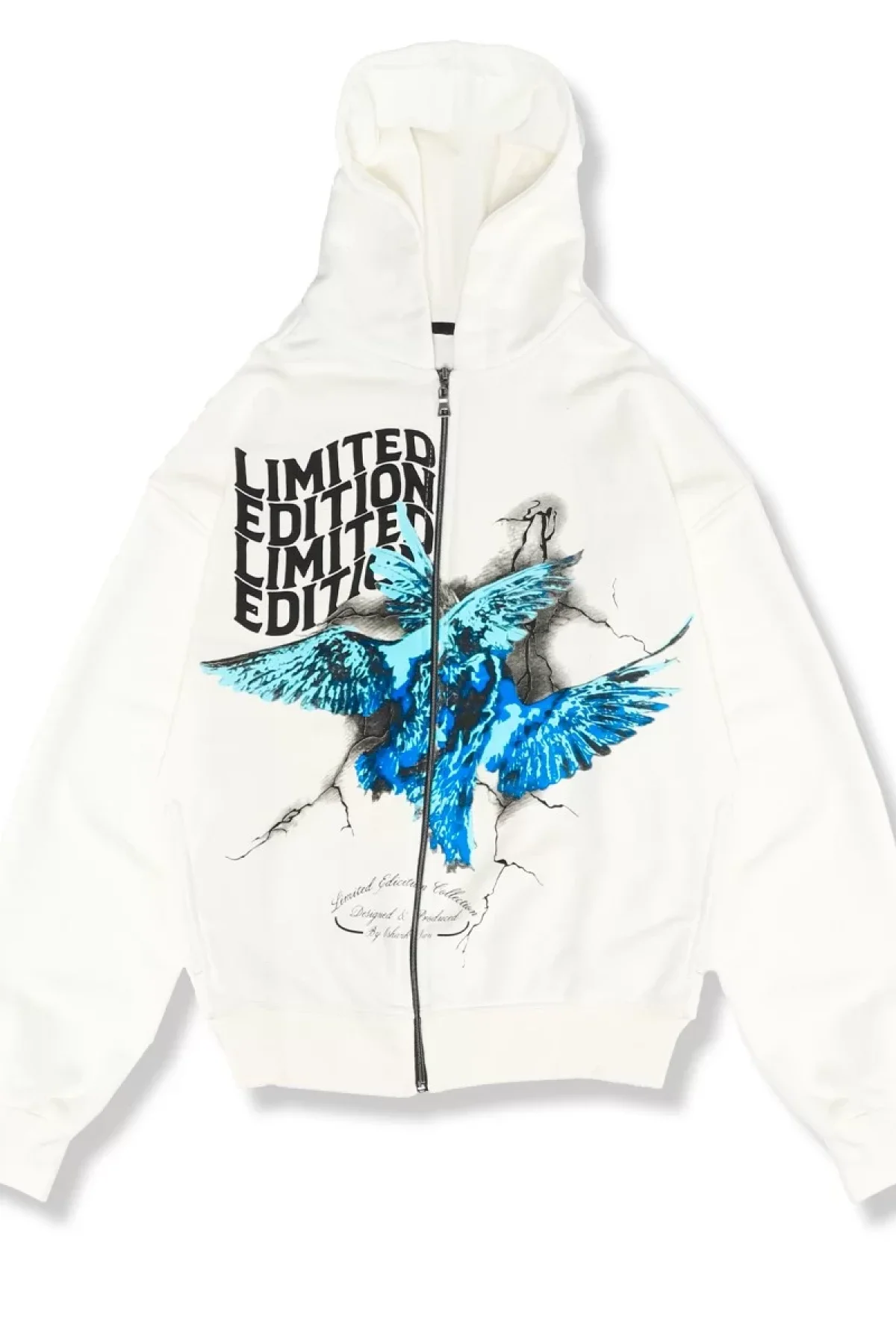 Limited Edition Pigeon Baskılı Fermuarlı Unisex Oversize Hoodie