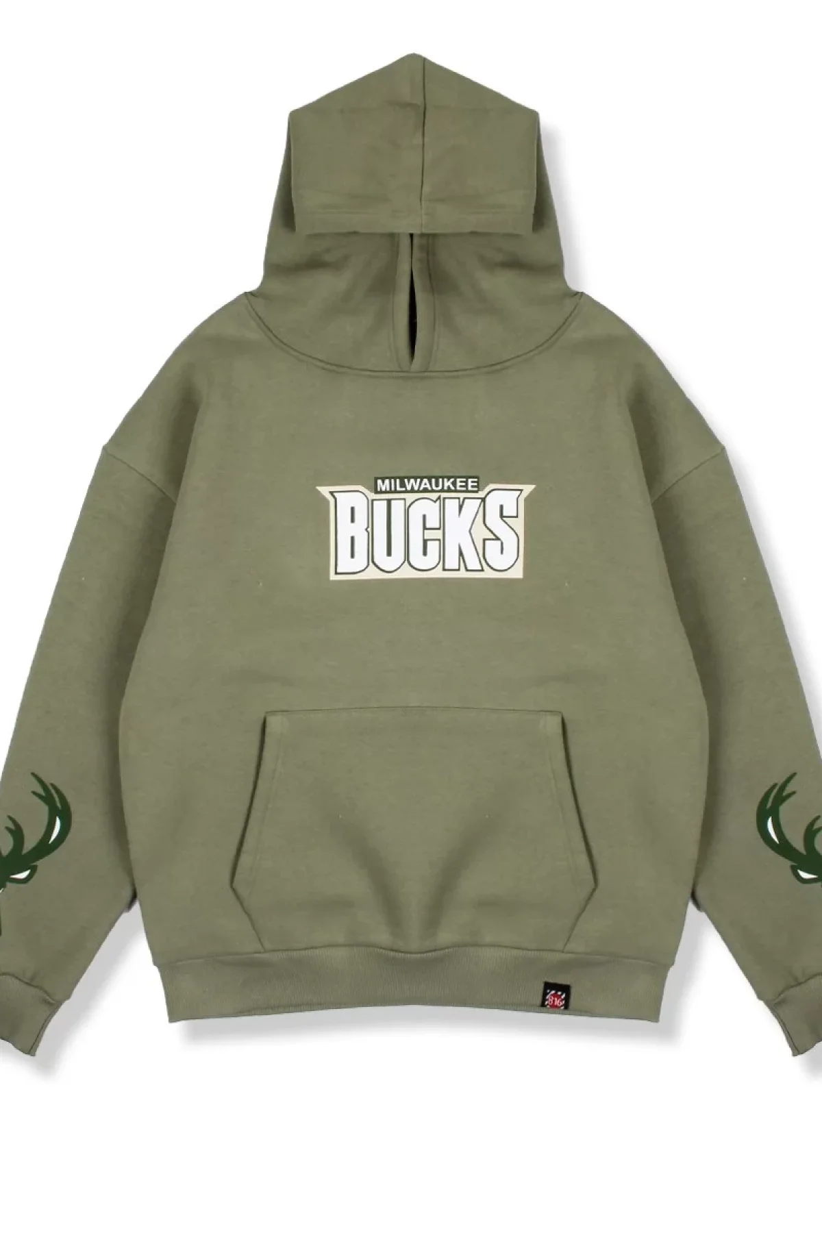 Bucks Sırt Baskılı Haki Oversize Unisex Hoodie