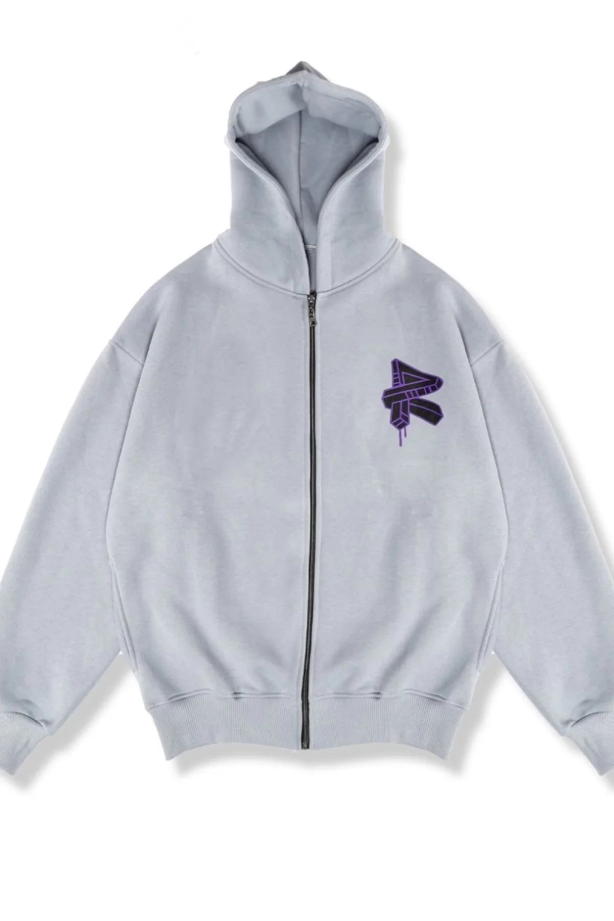 Review Sırt Baskılı Göğüs Detaylı Fermuarlı Unisex Oversize Hoodie