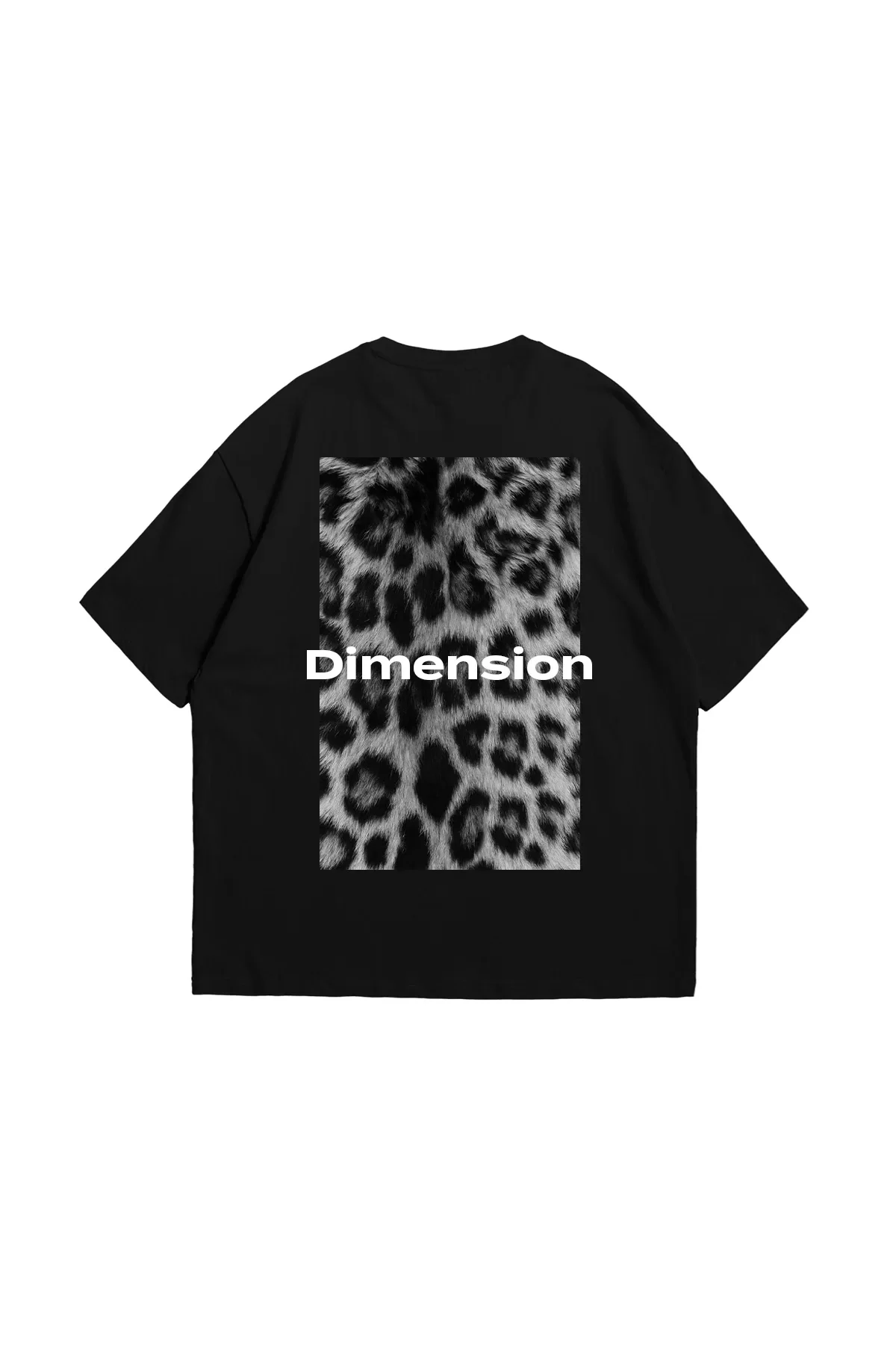 V2 Dimension Baskılı Hayvan Desenli 24/1 Oversize Unisex Siyah Tshirt