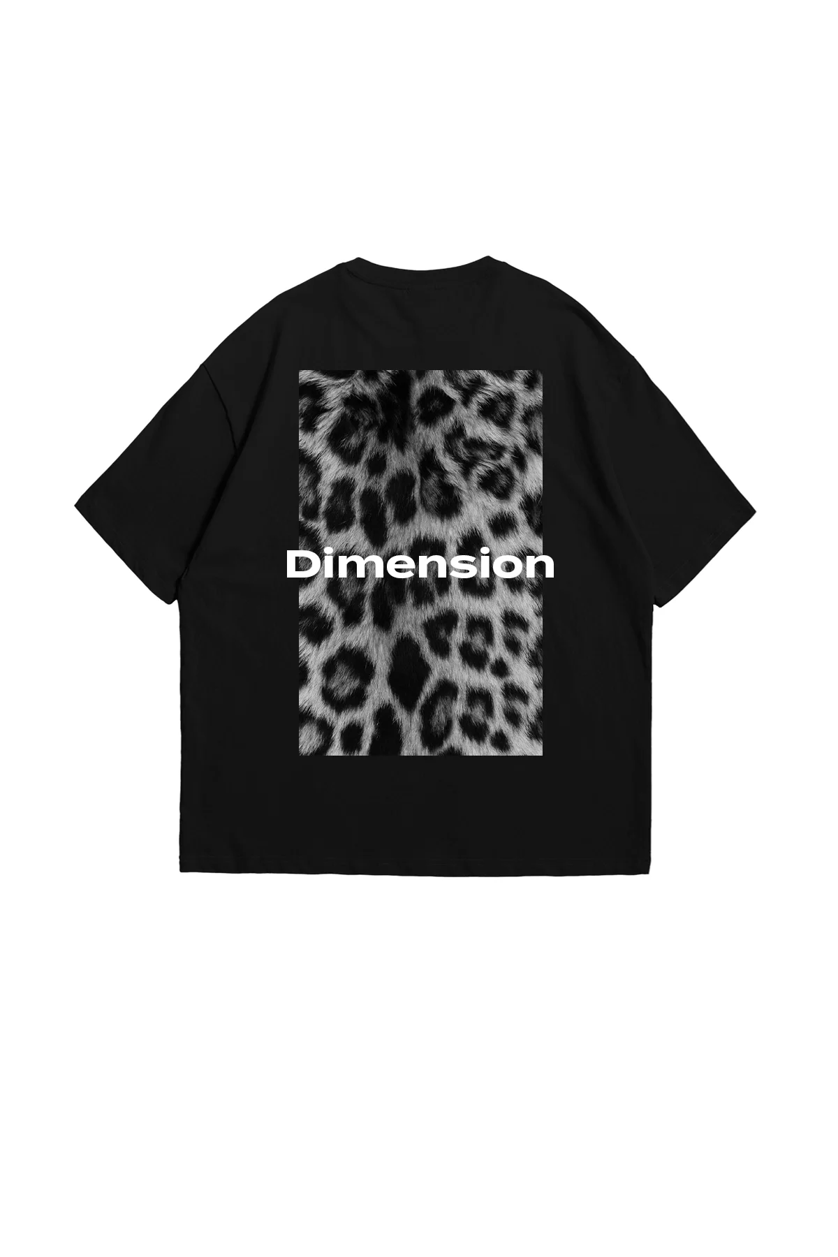 V2 Dimension Baskılı Hayvan Desenli 24/1 Oversize Unisex Siyah Tshirt