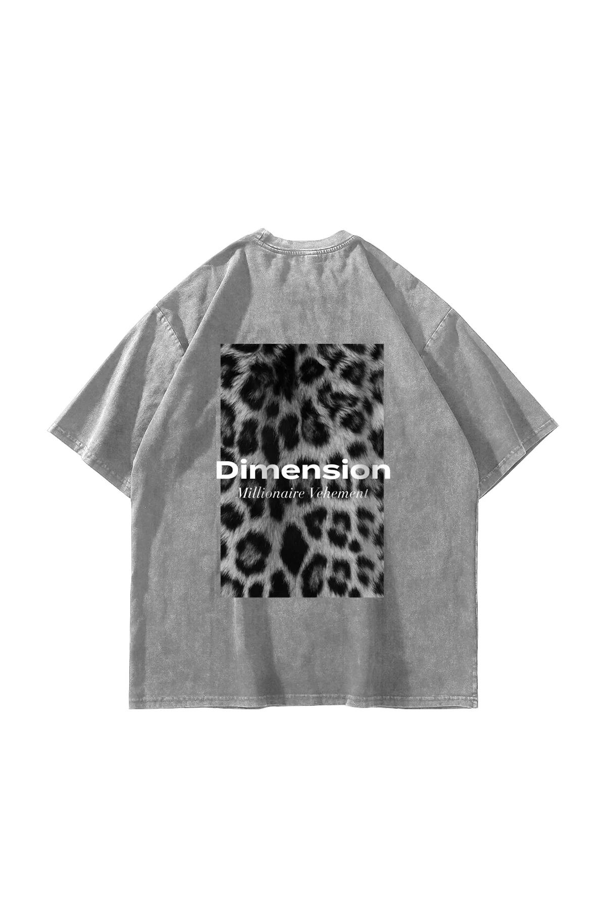 V2 Dimension Baskılı Hayvan Desenli 24/1 Oversize Unisex Yıkamalı Beyaz Tshirt