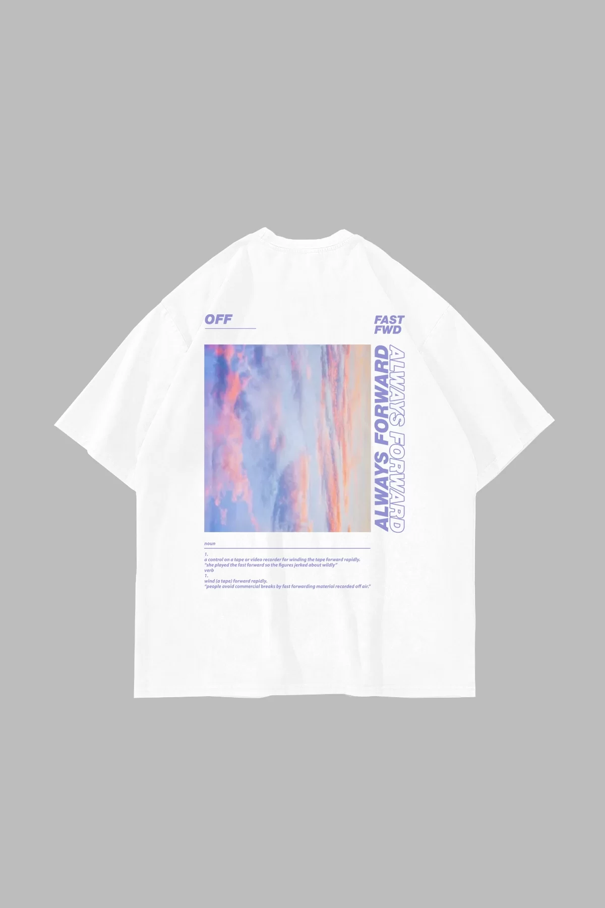 1989 Sırt Baskılı Oversize Unisex Beyaz Tshirt