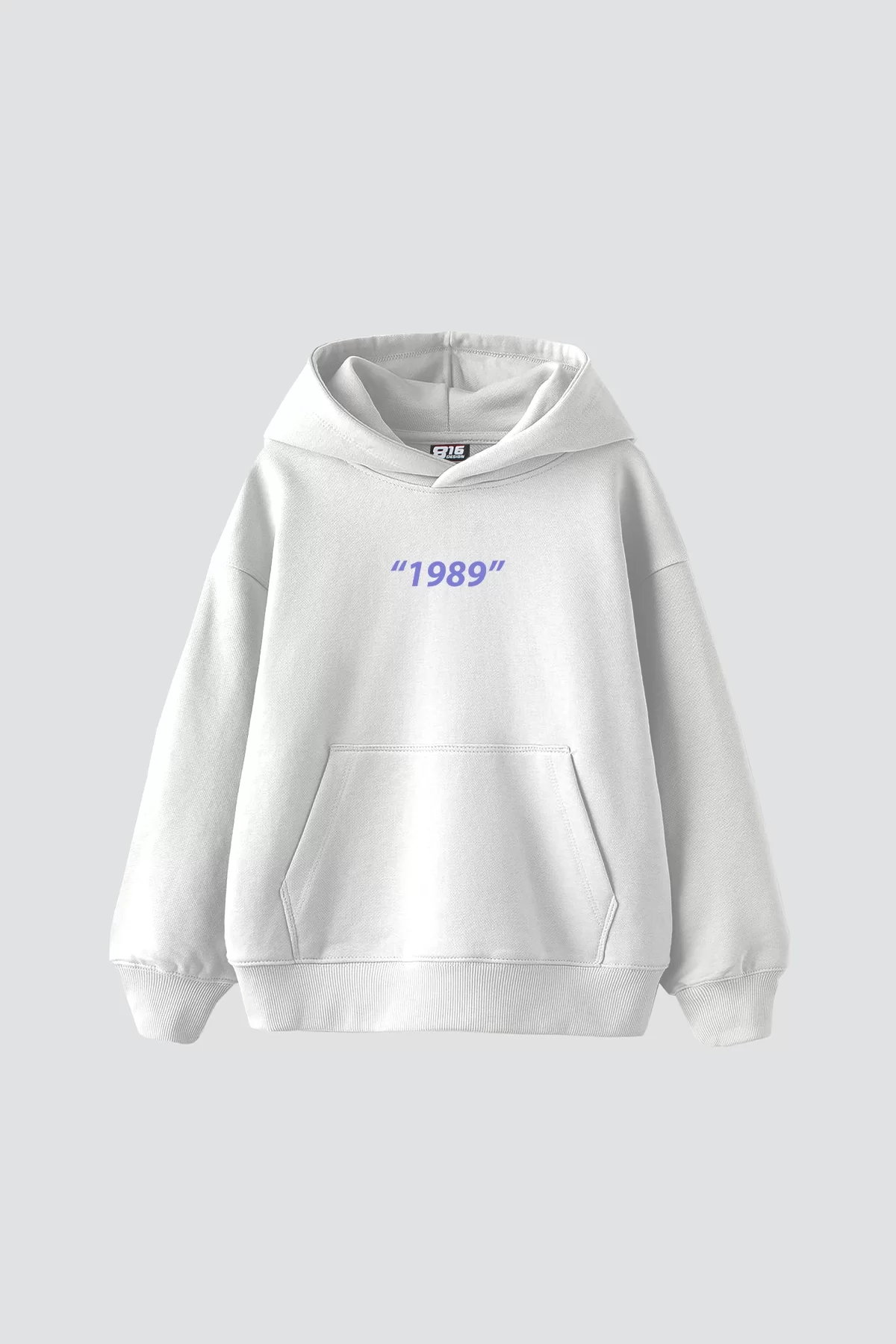 1989 Sırt Baskılı Oversize Unisex Premium Beyaz Hoodie