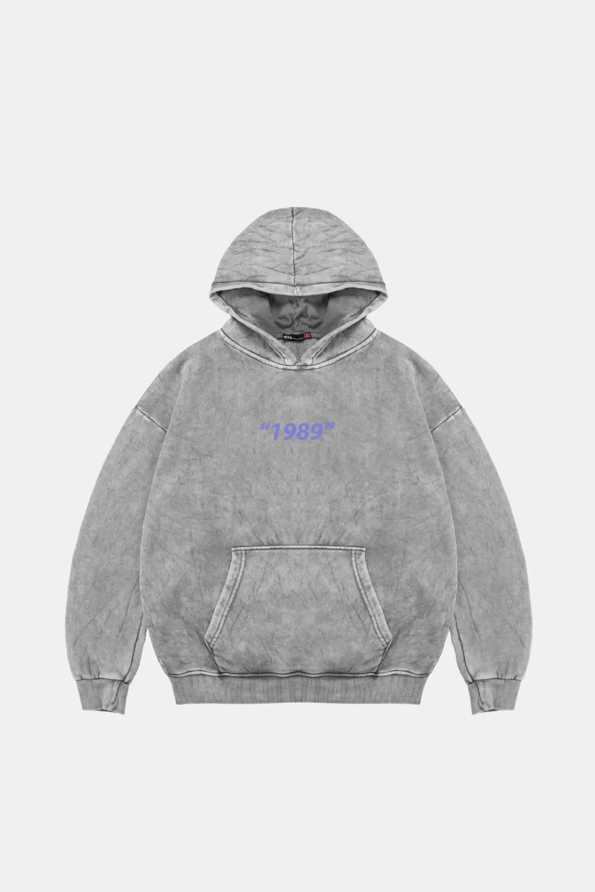 1989 Sırt Baskılı Oversize Unisex Premium Yıkamalı Beyaz Hoodie