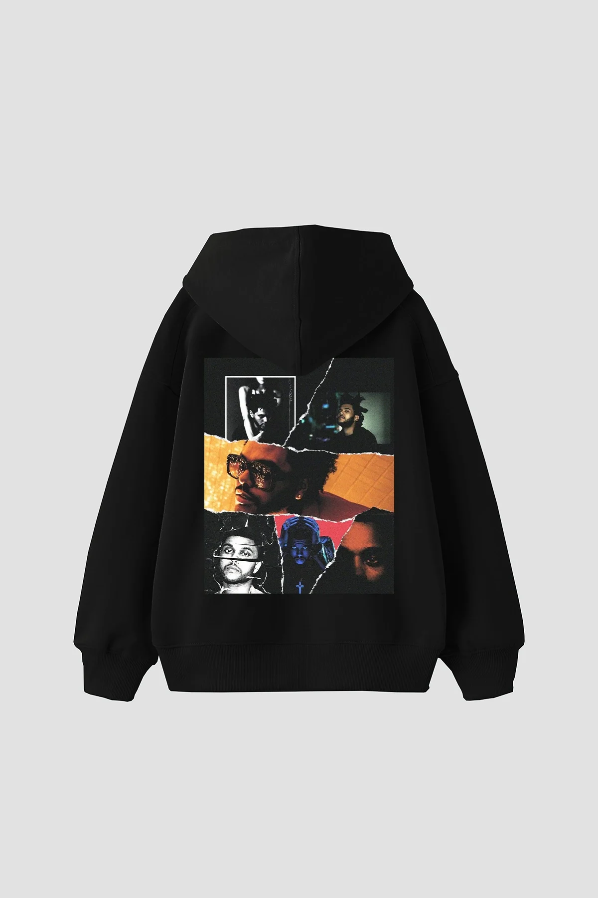 The Weeknd Baskılı Oversize Unisex Siyah Hoodie