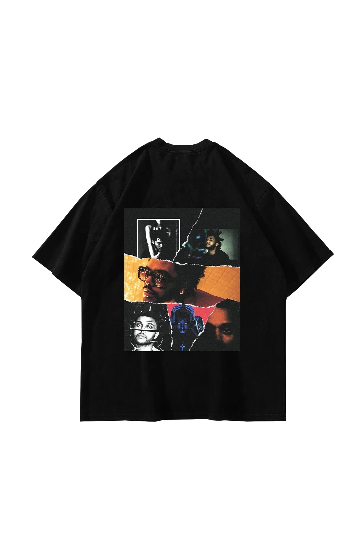 The Weeknd Baskılı Oversize Unisex Siyah Tshirt