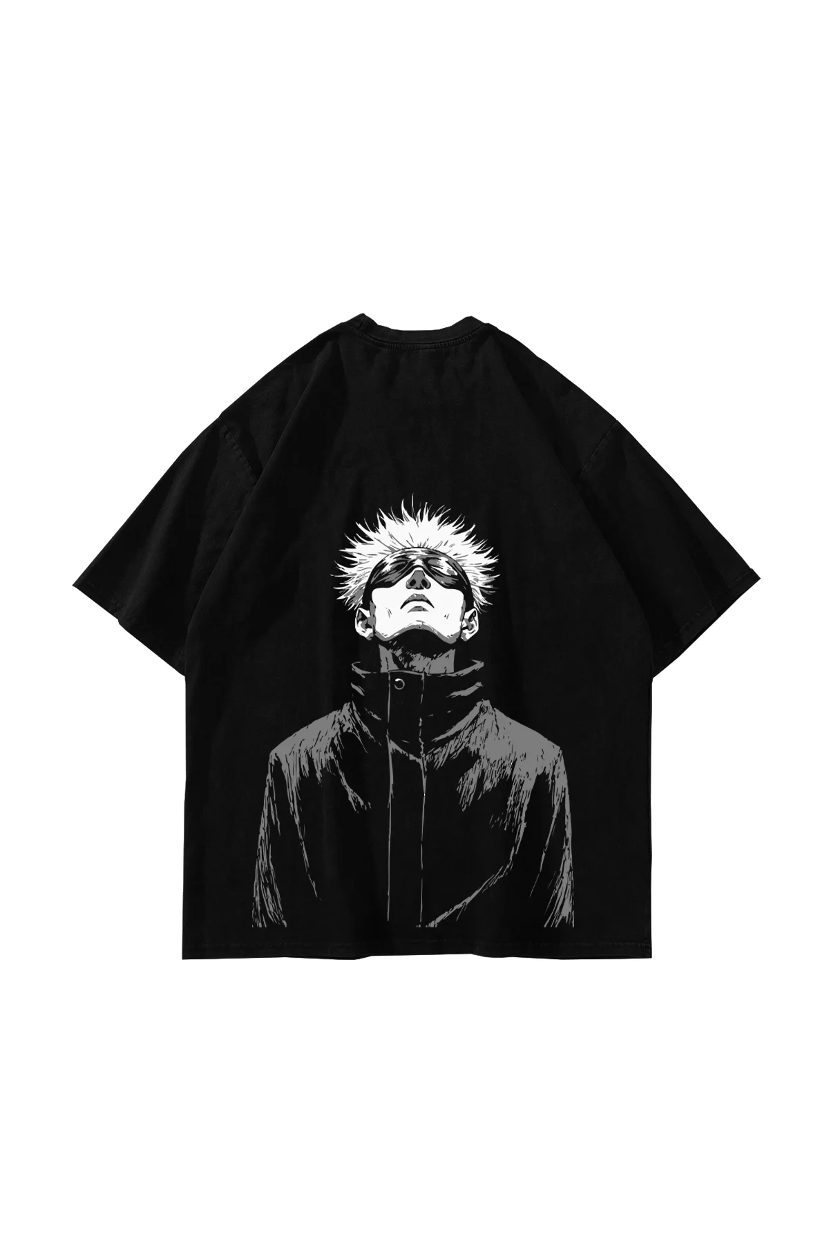 Satoru Gojo Baskılı Oversize Unisex Siyah Tshirt
