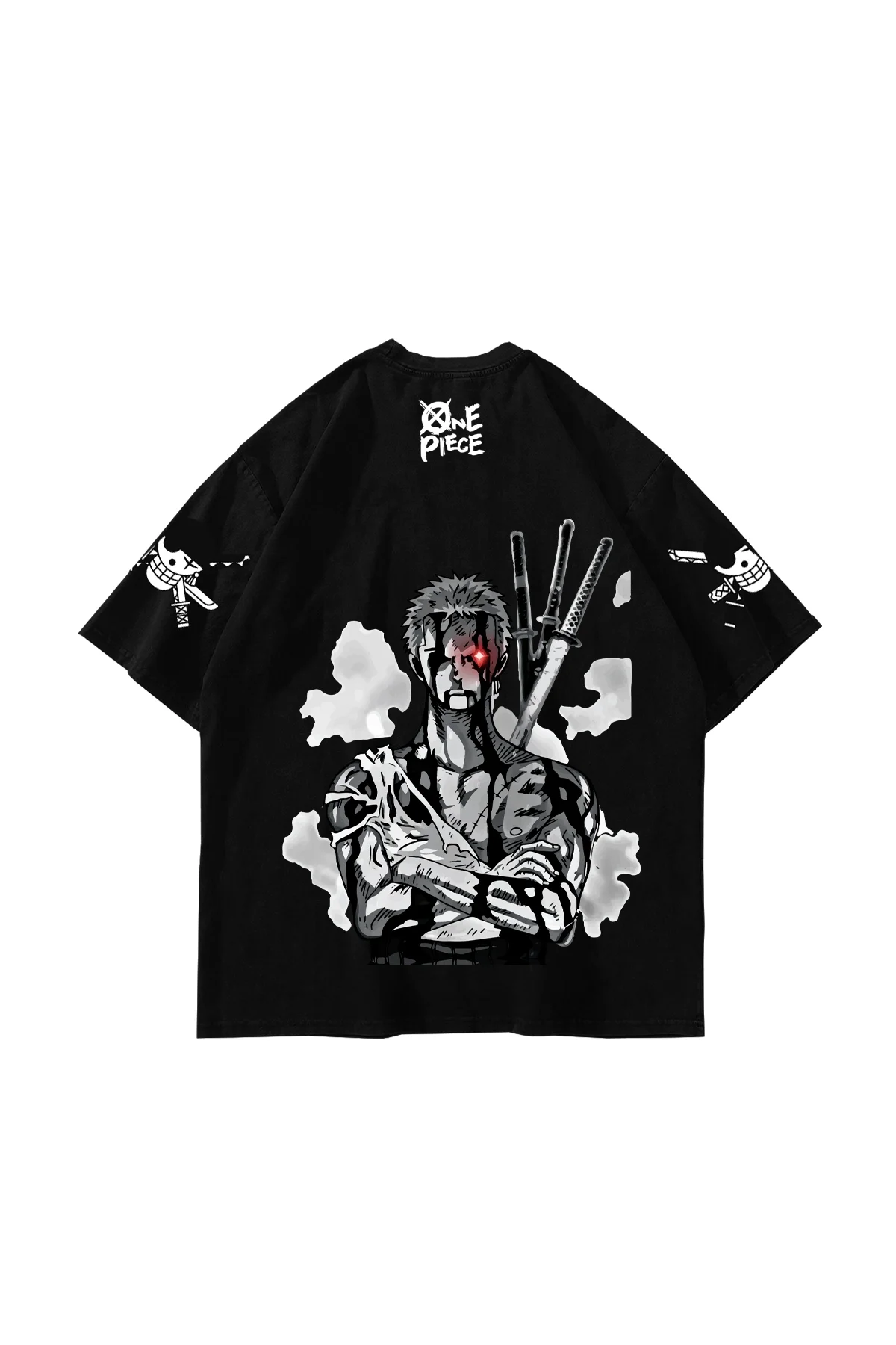 Roronoa Zoro Baskılı Oversize Unisex Siyah Tshirt