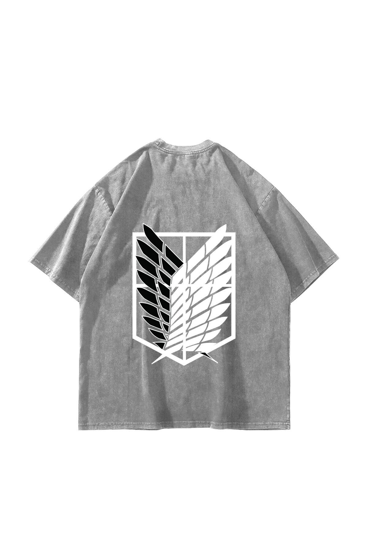 Wings of Freedom Baskılı Oversize Unisex Yıkamalı Beyaz Tshirt