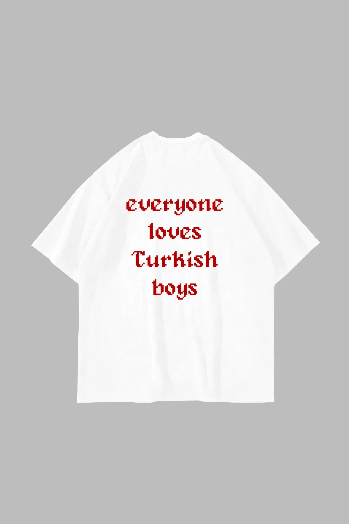 Loves Turkish Boys Baskılı Oversize Unisex Beyaz Tshirt