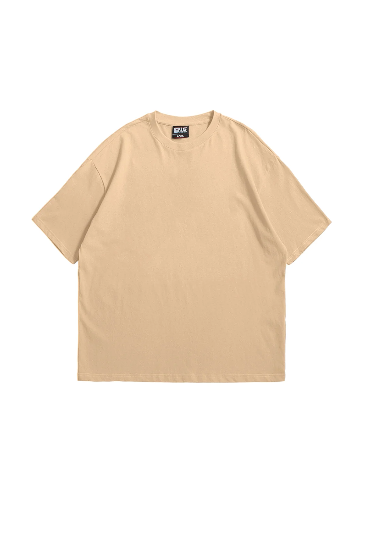816 Design Bej Basic Premium Oversize Tshirt