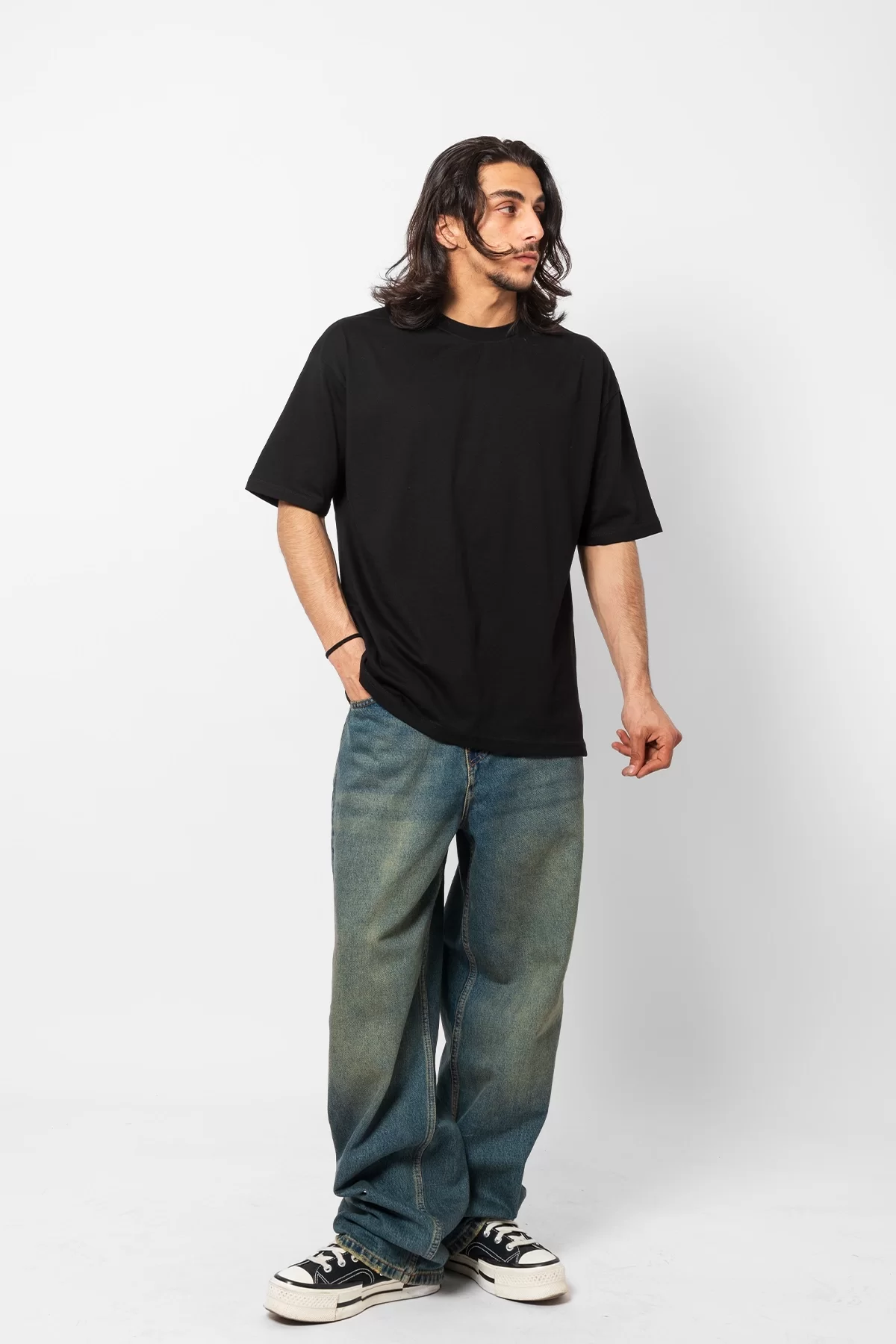 816 Design Siyah Basic Premium Oversize Tshirt