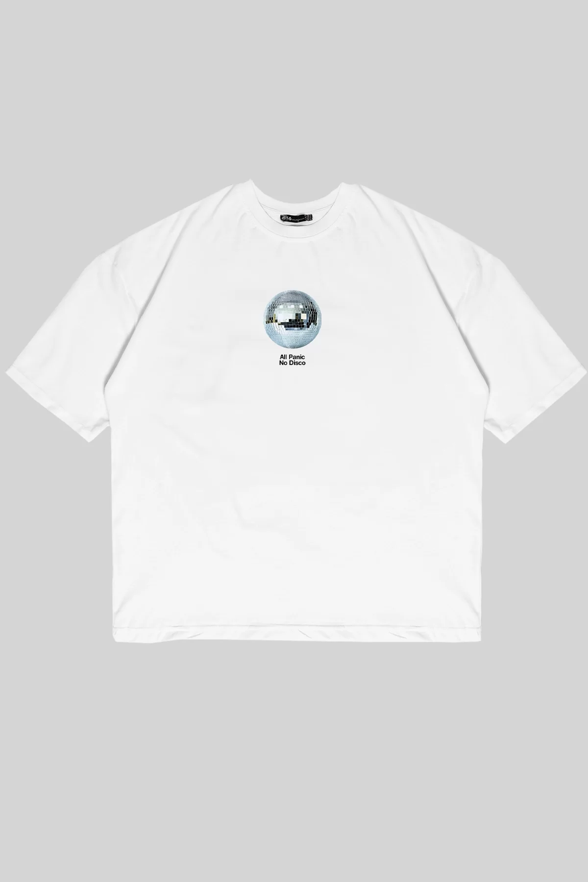 All Panic No Disco Baskılı Beyaz Unisex Oversize Tshirt