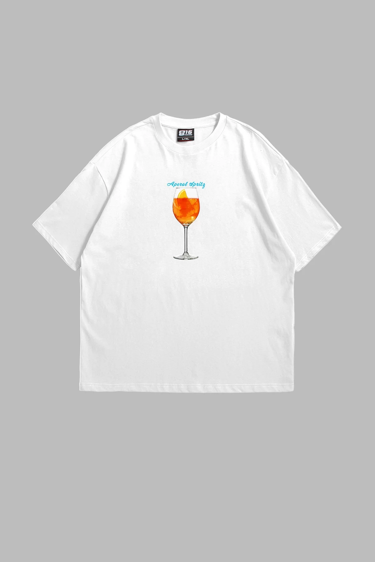 Aperol Sptritz Baskılı Beyaz Oversize Unisex Tshirt