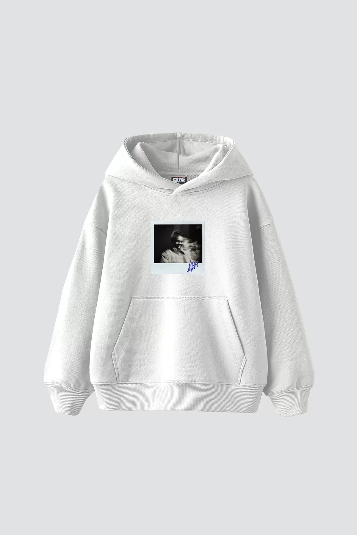 Asap Rocky Baskılı Oversize Unisex Premium Beyaz Hoodie