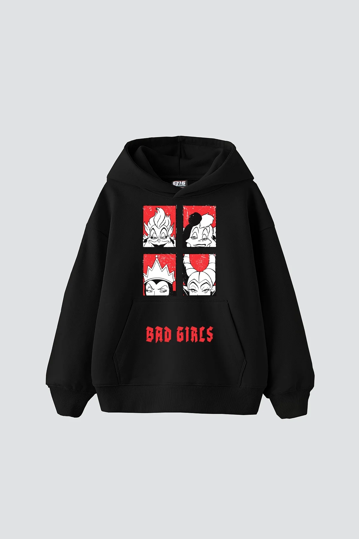 Bad Girls Baskılı Oversize Unisex Siyah Hoodie