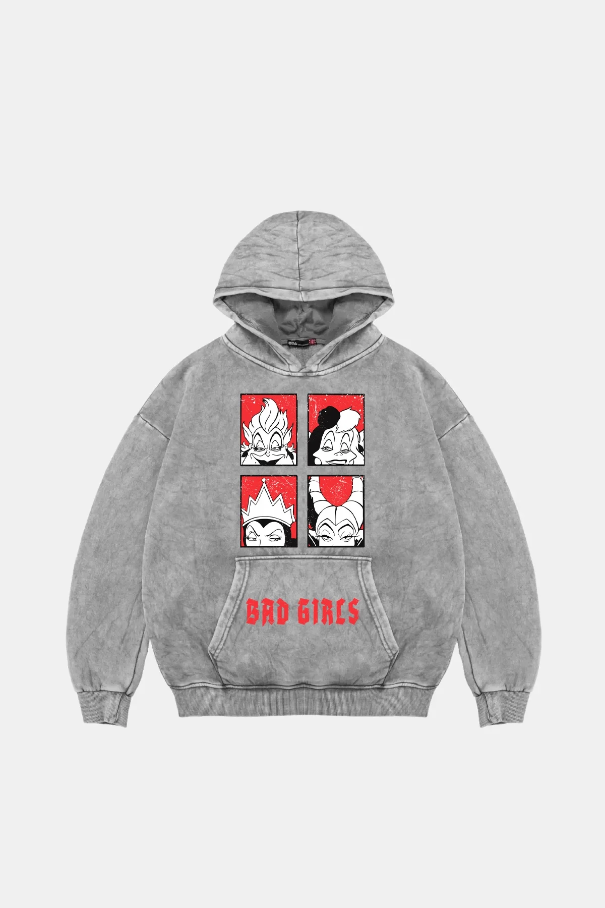 Bad Girls Baskılı Oversize Unisex Yıkamalı Beyaz Hoodie