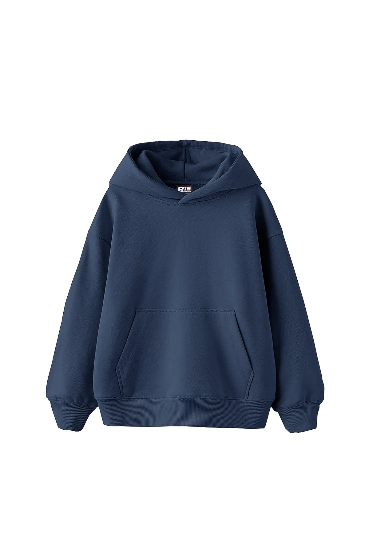 Basic Oversize Unisex İndigo Hoodie