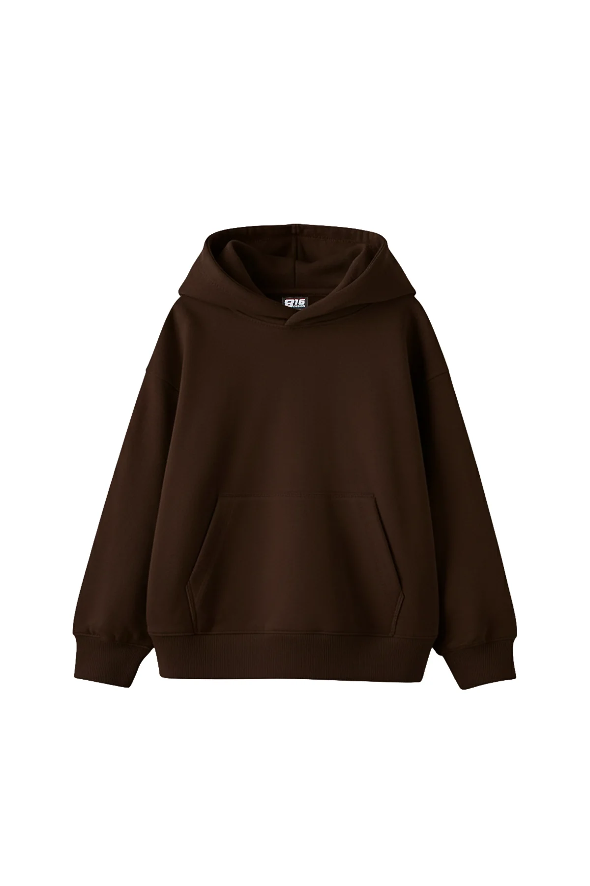 Özel Tasarım Basic Oversize Unisex Kahverengi Hoodie