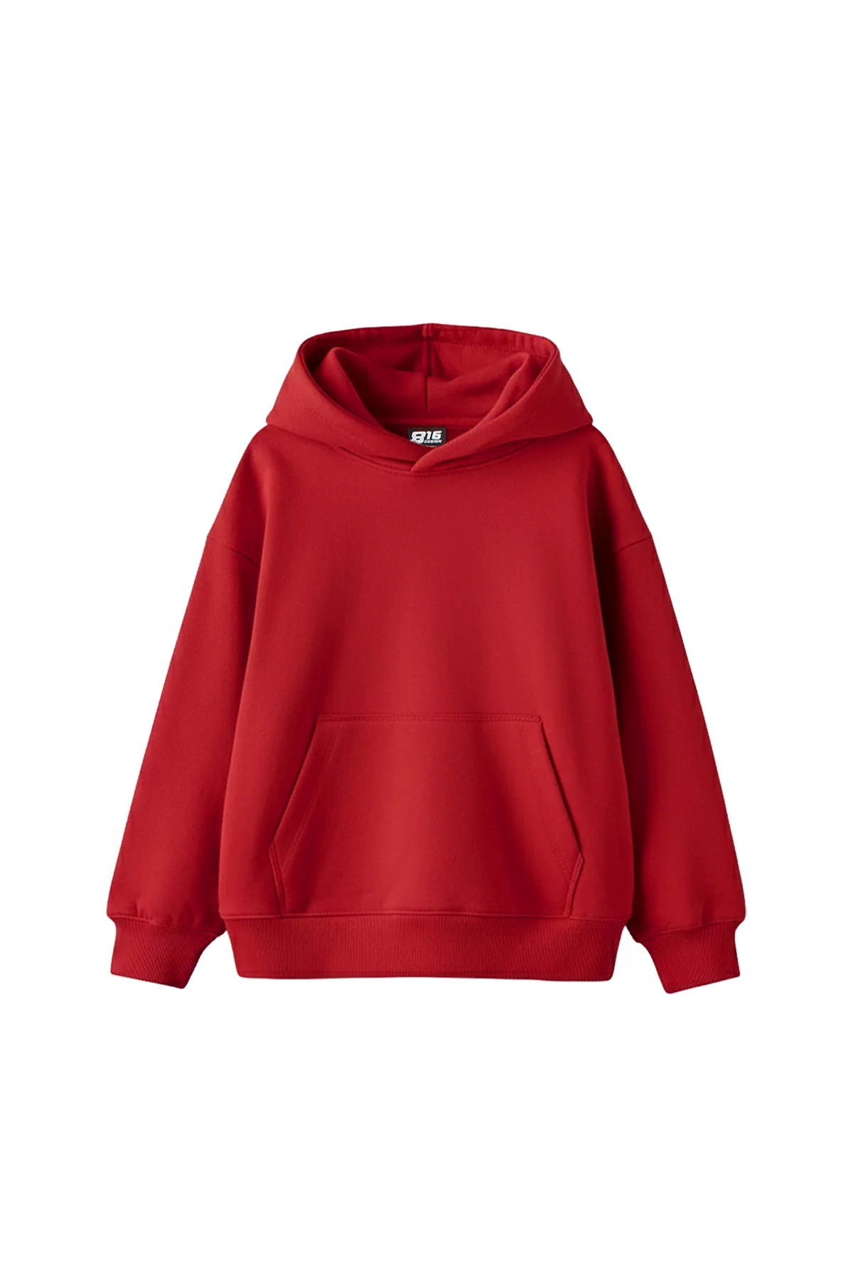 Özel Tasarım Basic Oversize Unisex Kırmızı Hoodie