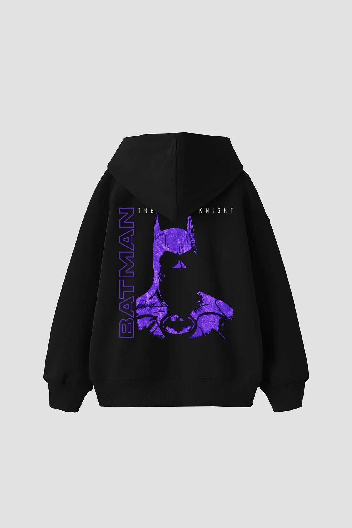 Bat Yarasa Baskılı Oversize Unisex Siyah Hoodie