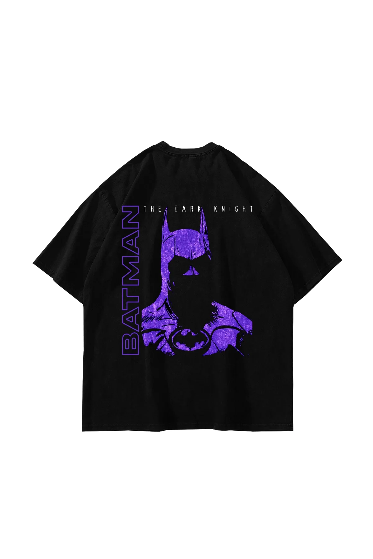 Bat Yarasa Baskılı Oversize Unisex Siyah Tshirt