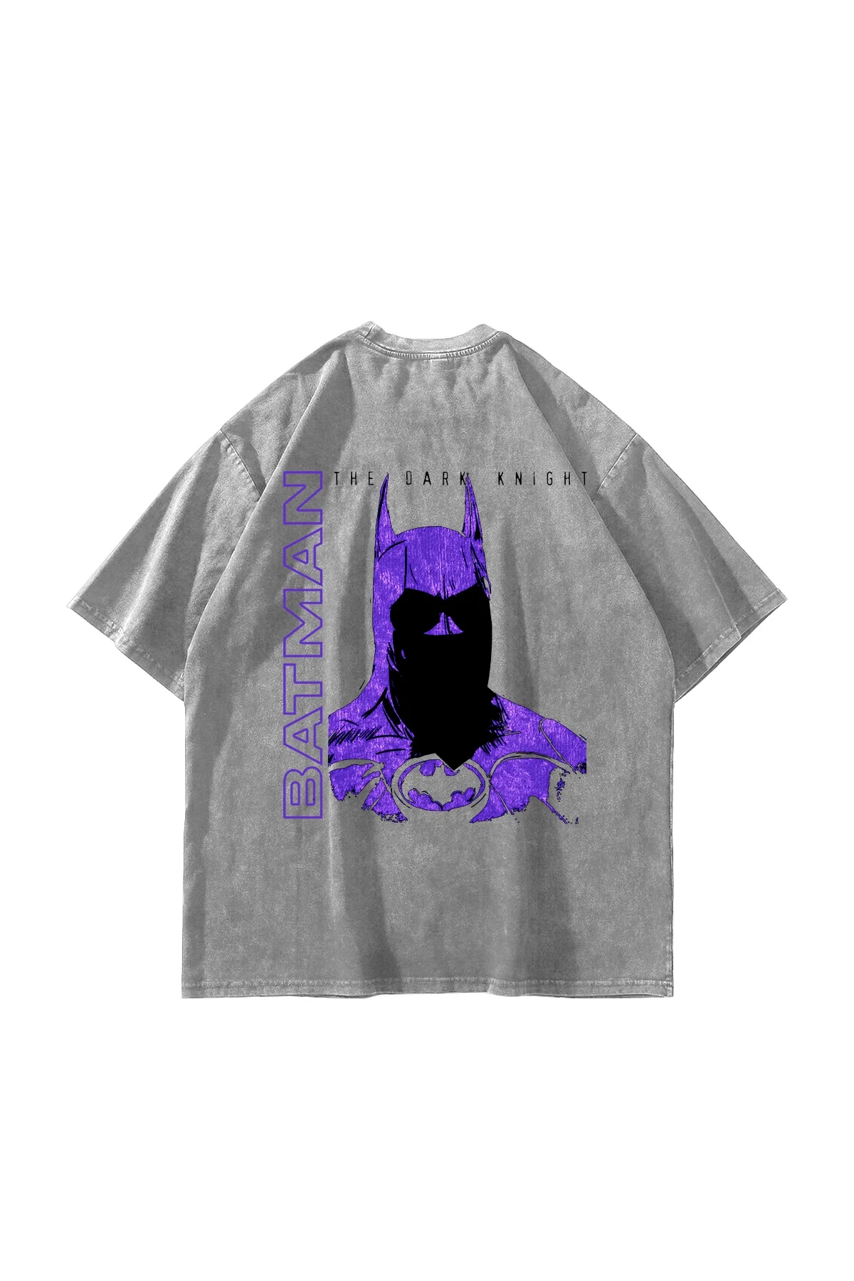Bat Yarasa Baskılı Oversize Unisex Yıkamalı Beyaz Tshirt