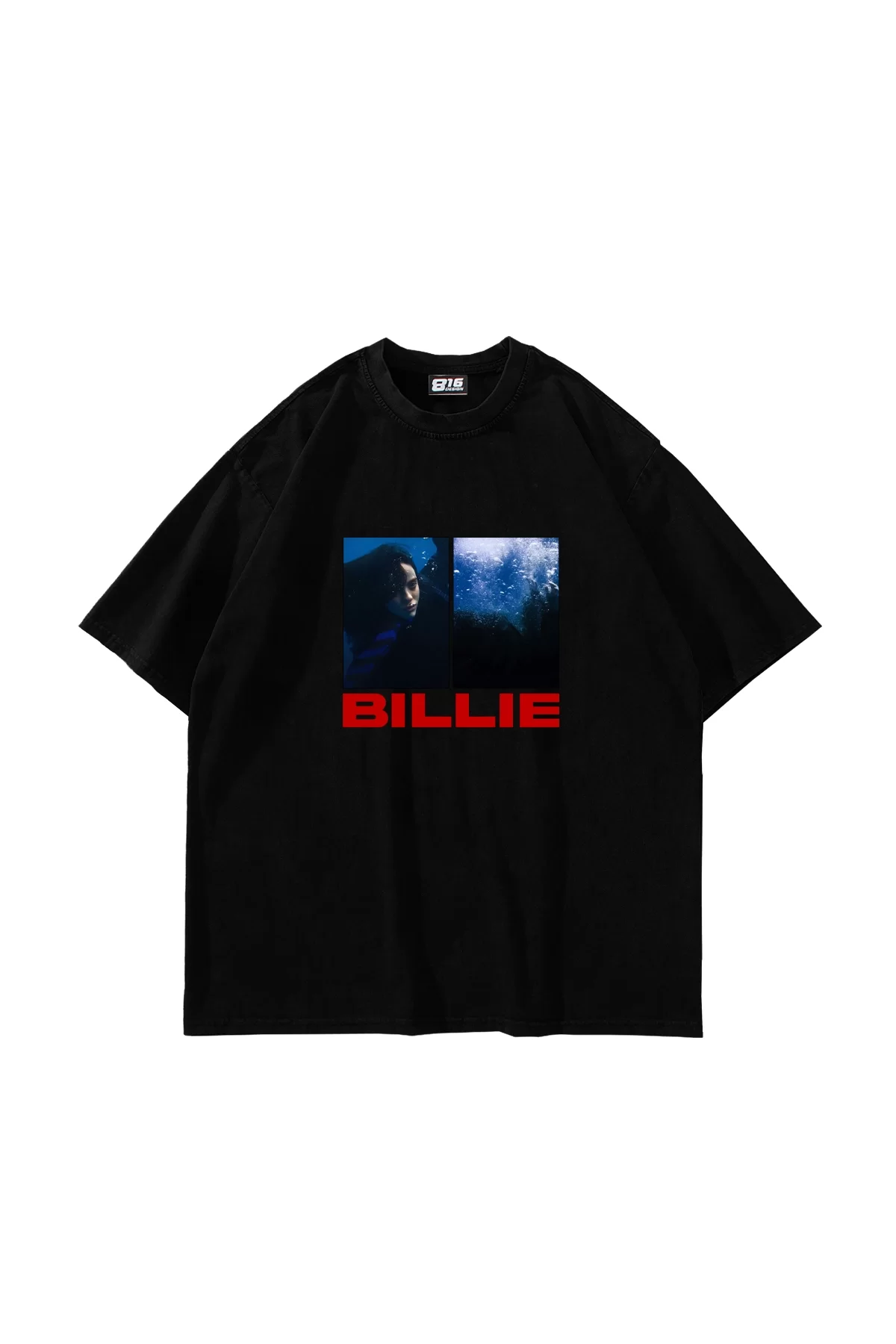 Billie Eilish Baskılı Oversize Unisex Siyah Tshirt