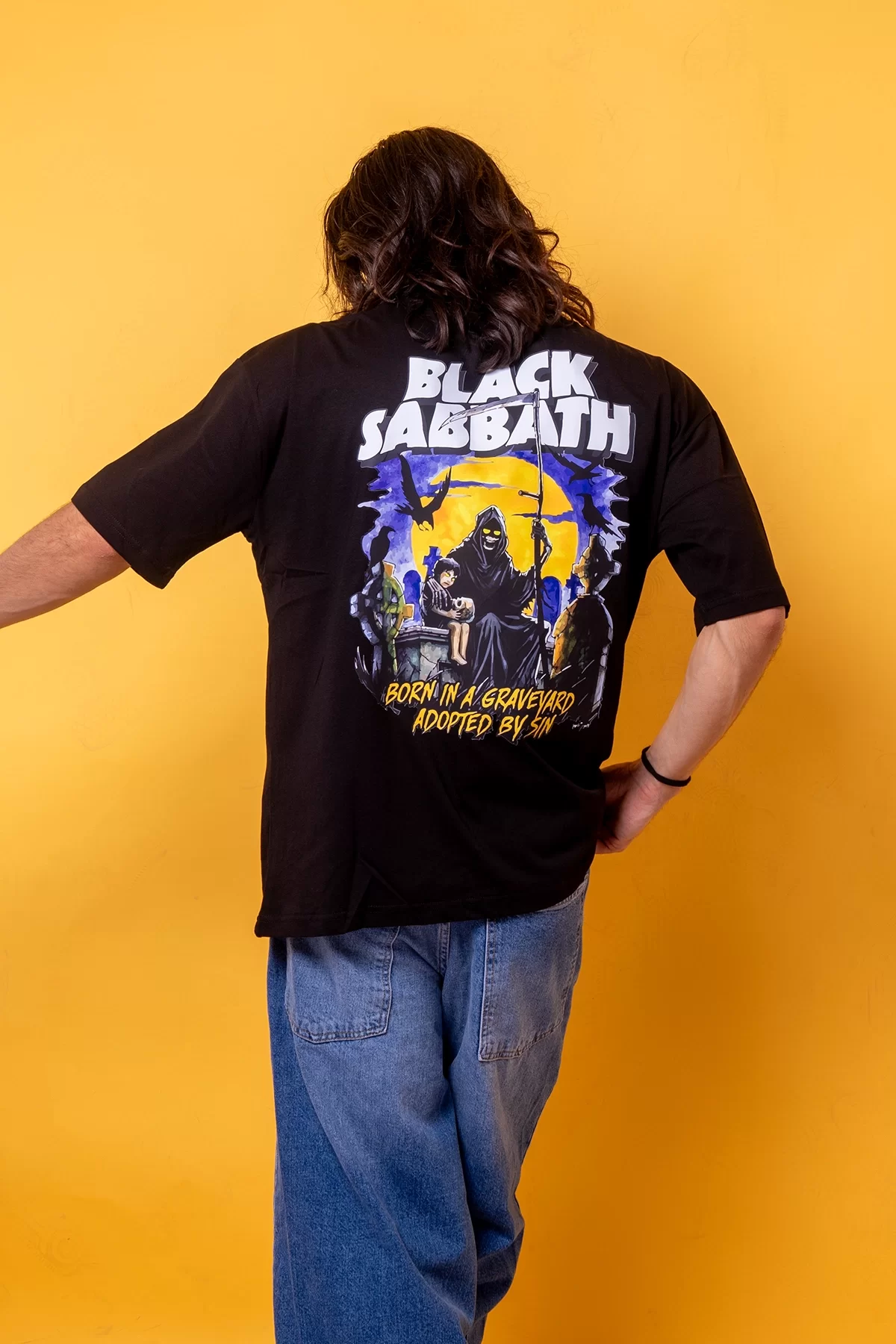 Black Sabbath Baskılı 24/1 Oversize Unisex Siyah Tshirt