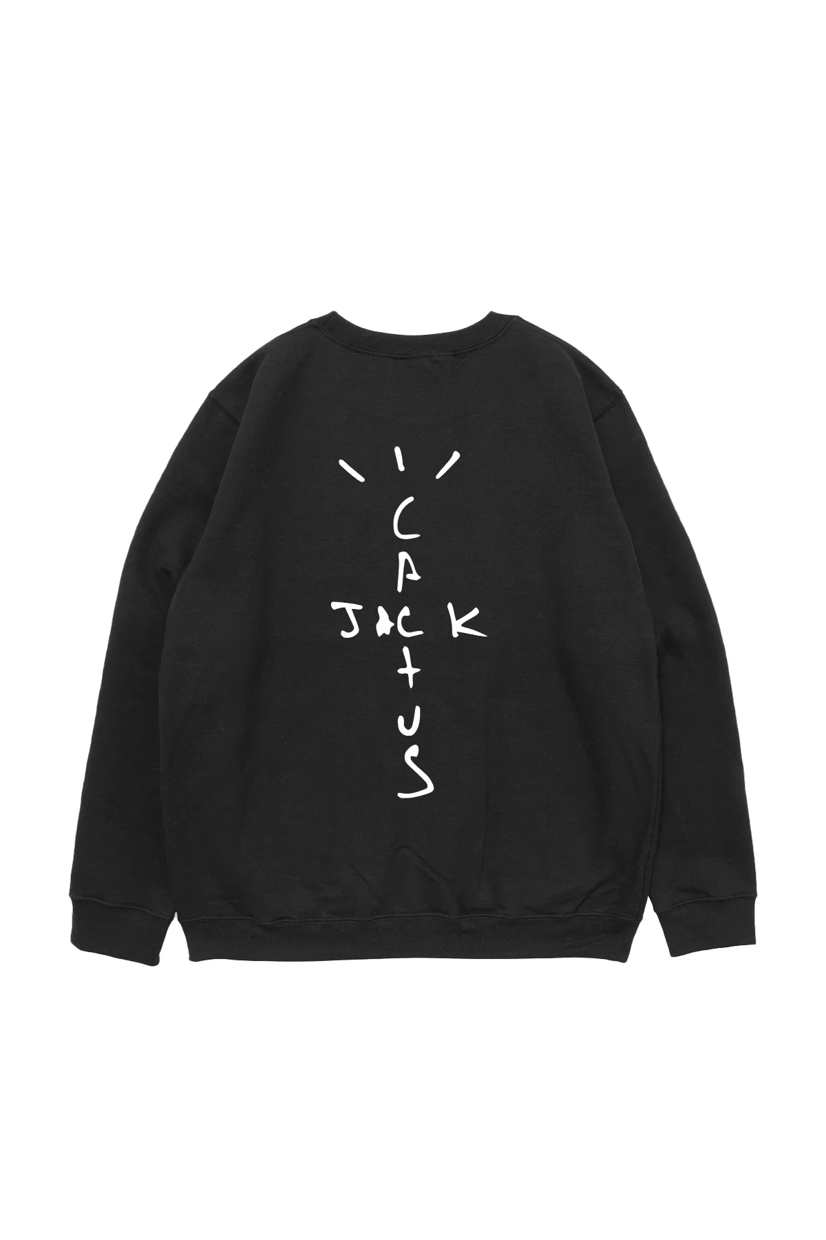 Cactus Jack Baskılı Siyah Oversize Unisex Sweatshirt