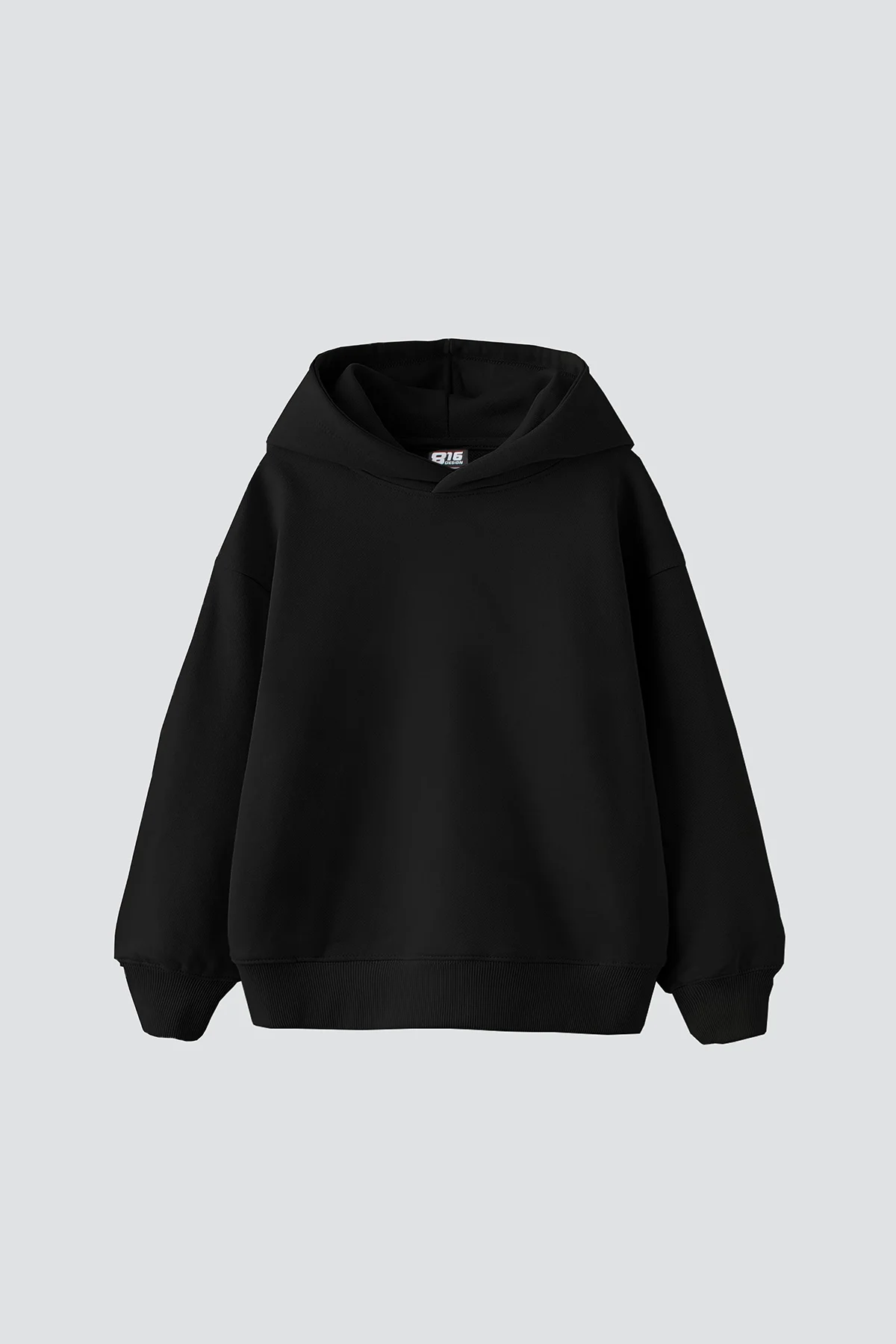 Cepsiz Basic Kapüşonlu Oversize Siyah Hoodie