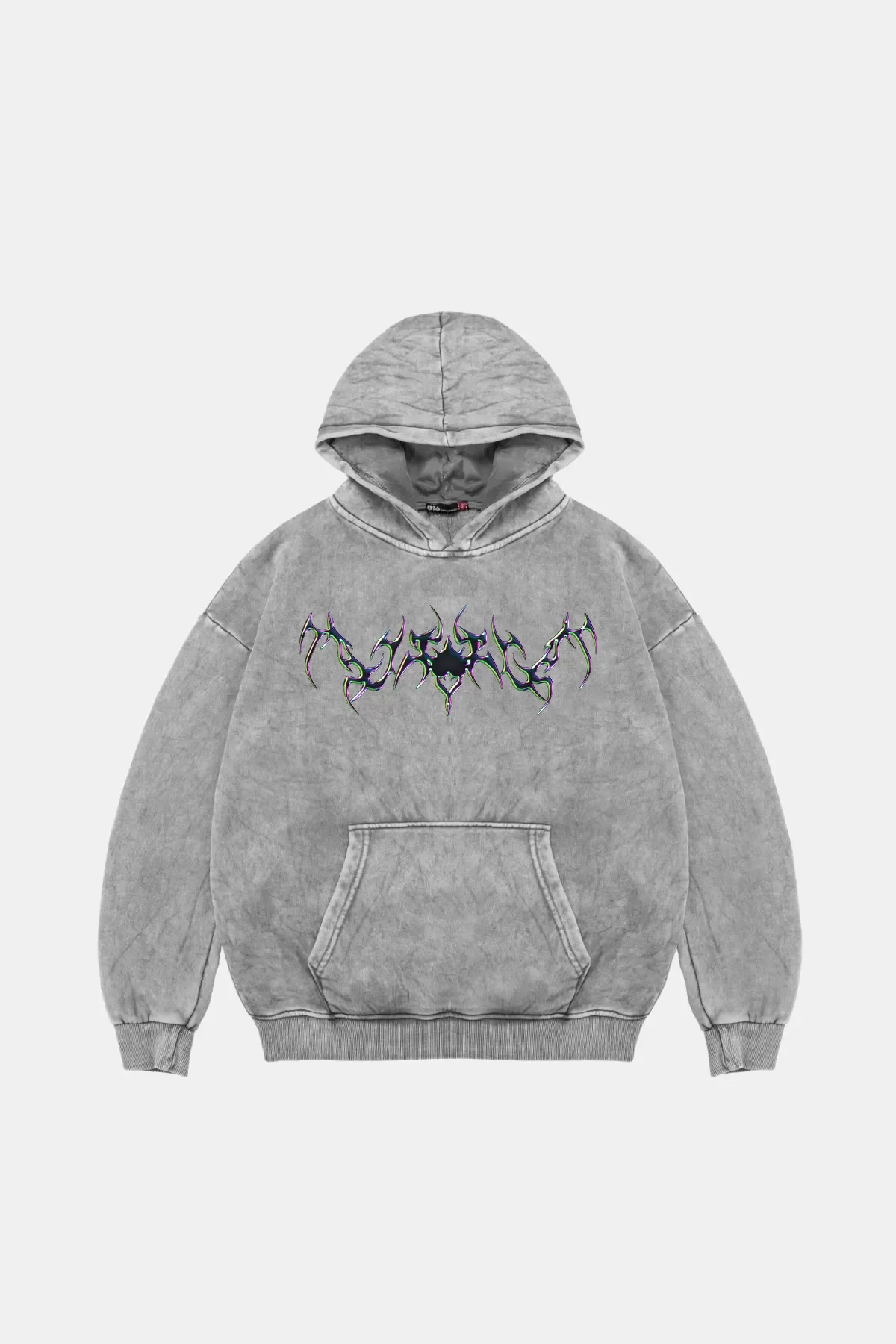 Forget Hologram Baskılı Oversize Unisex Premium Yıkamalı Beyaz Hoodie