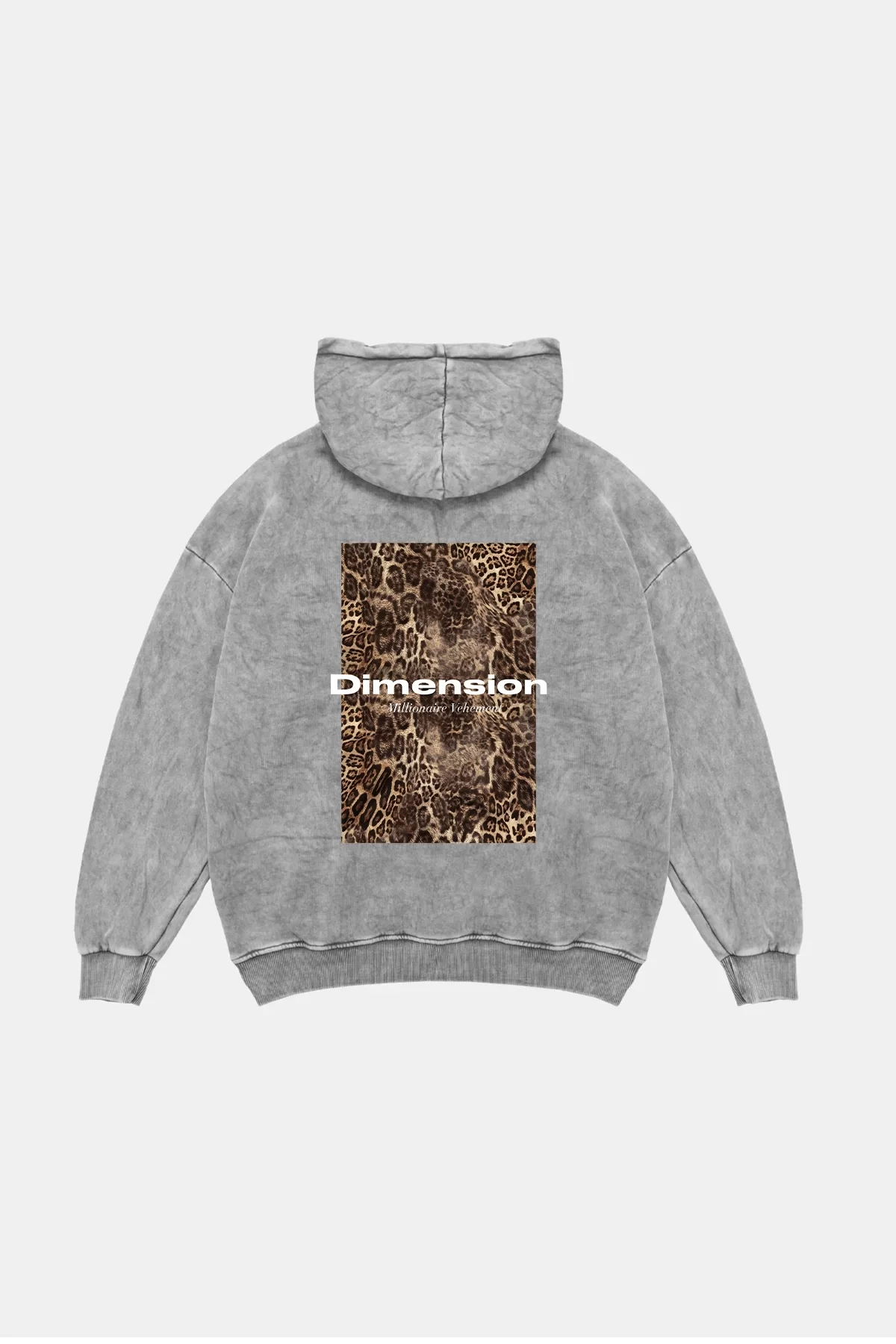 Dimension Baskılı Oversize Unisex Premium Yıkamalı Beyaz Hoodie