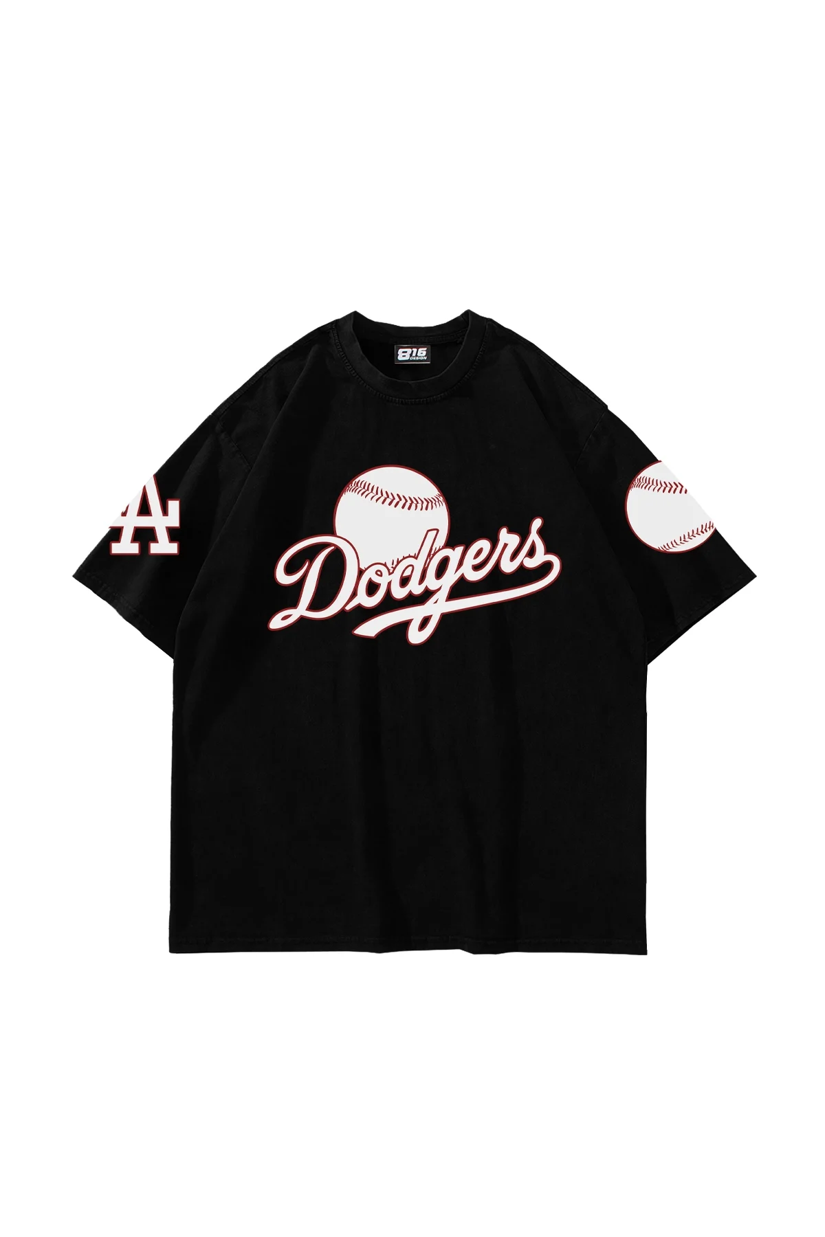 Dodgers Baskılı Siyah Oversize Unisex Tshirt