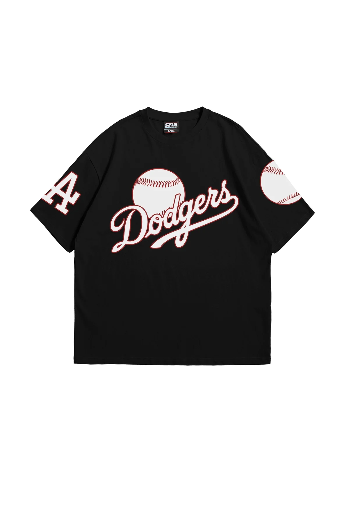 Dodgers Baskılı Siyah Oversize Unisex Tshirt