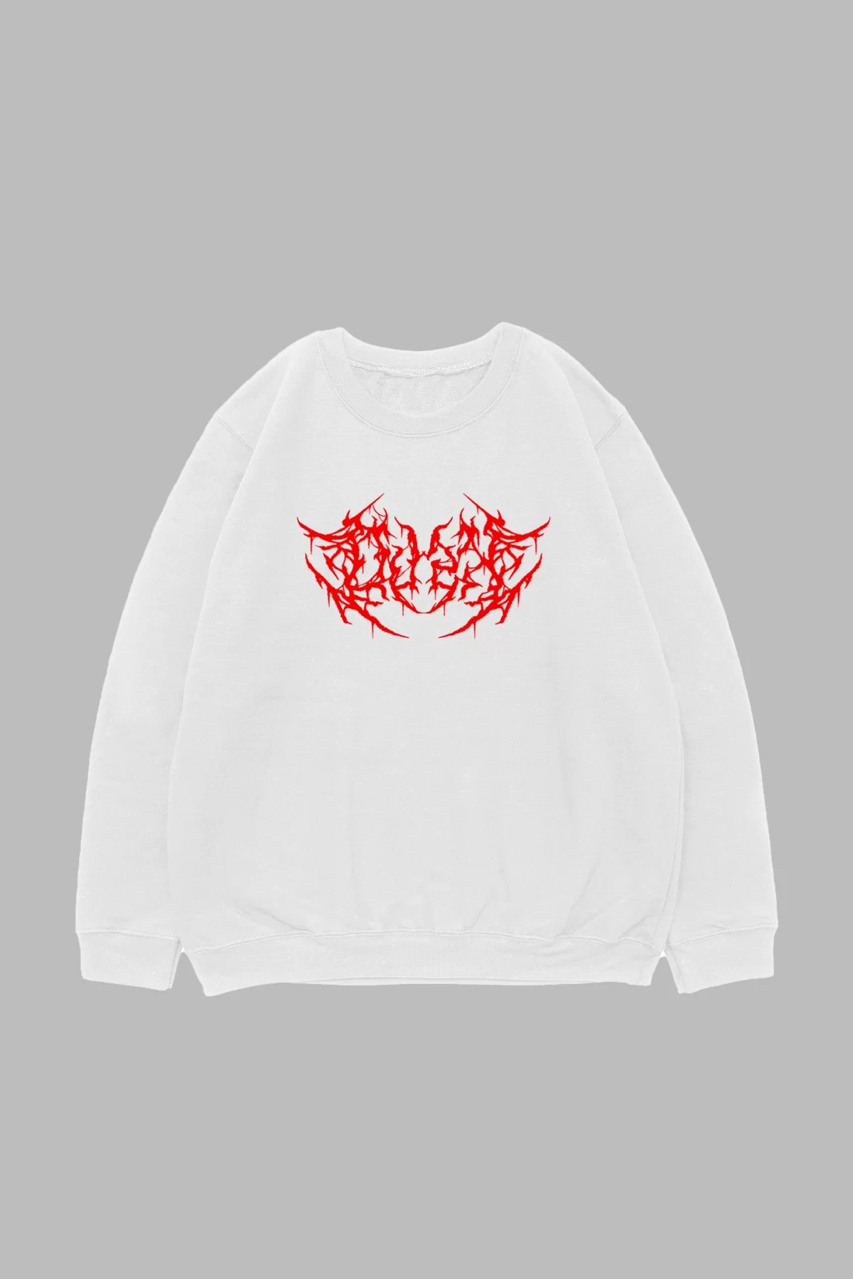 Dusk Baskılı Beyaz Oversize Unisex Sweatshirt