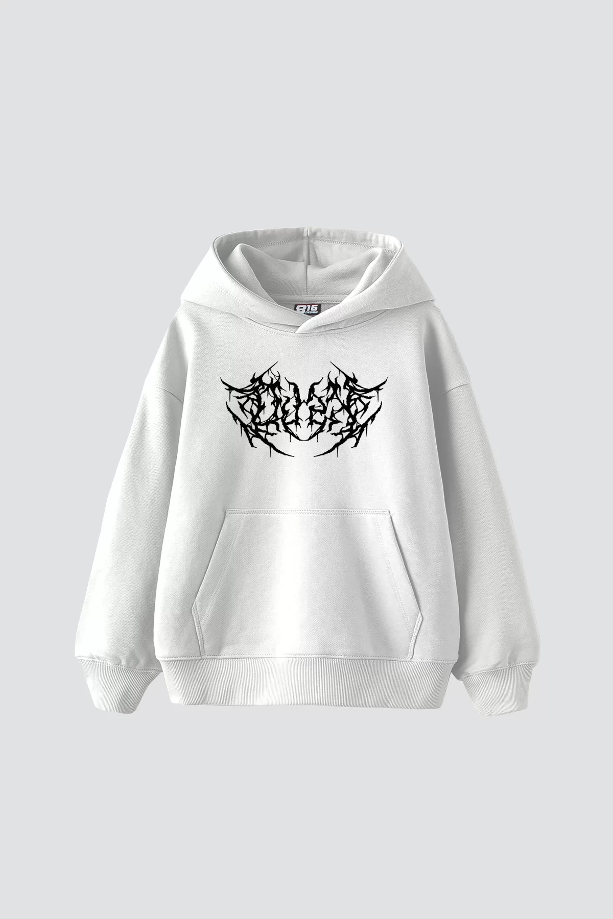 Dusk Baskılı Oversize Unisex Beyaz Hoodie