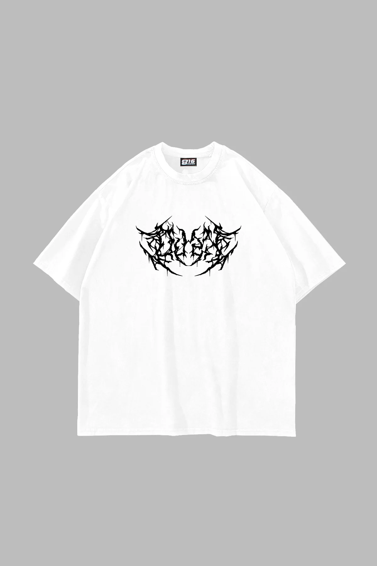 Dusk Baskılı Oversize Unisex Beyaz Tshirt