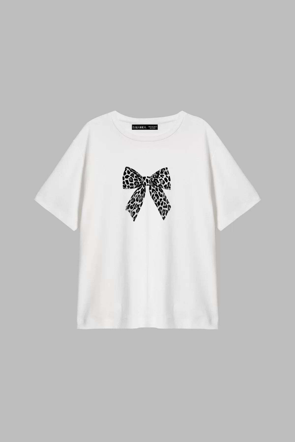 Fiyonk V2 Baskılı Relaxed Fit Beyaz Kadın Tshirt