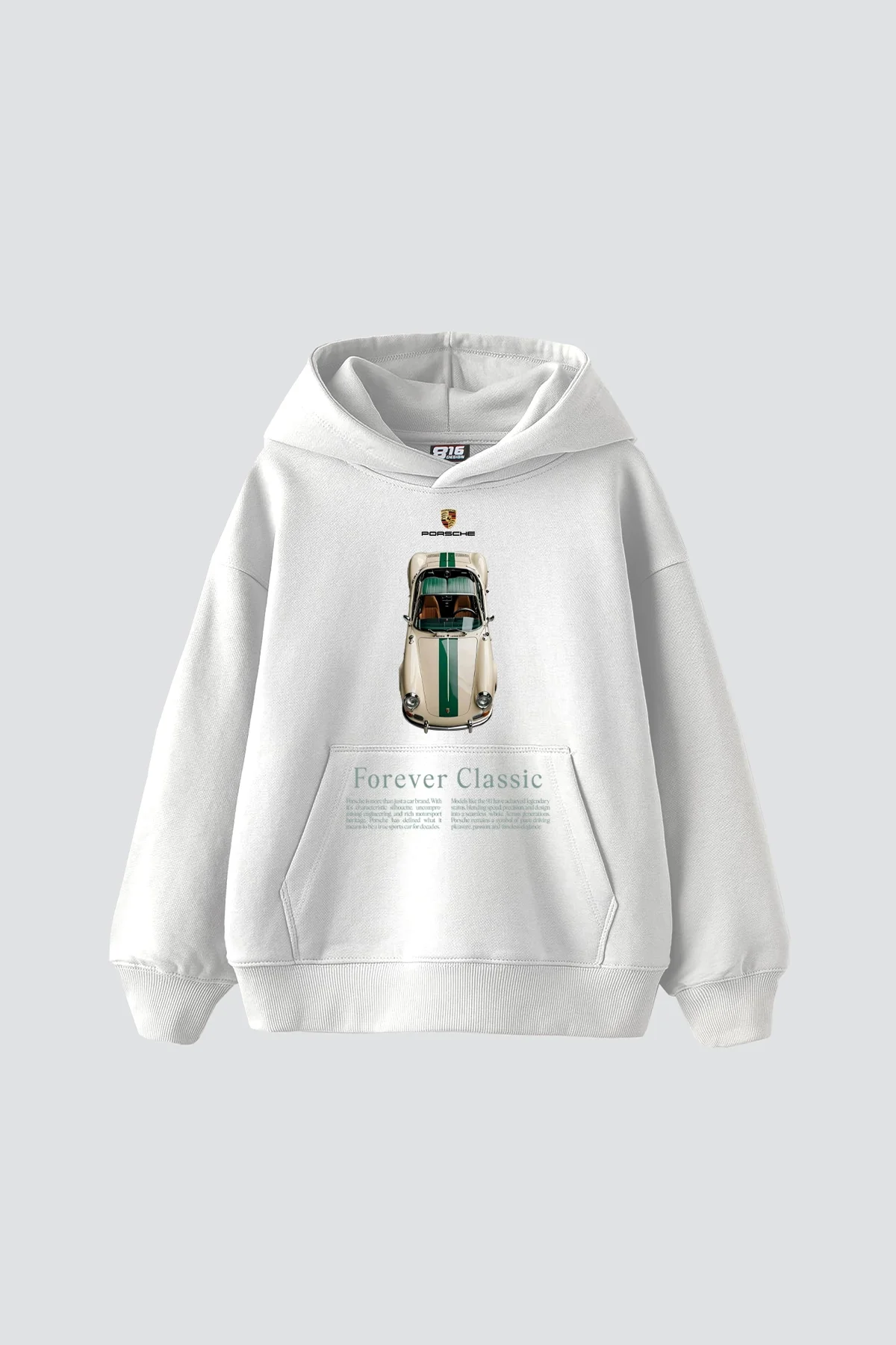 Forever Classic Baskılı Oversize Unisex Beyaz Hoodie