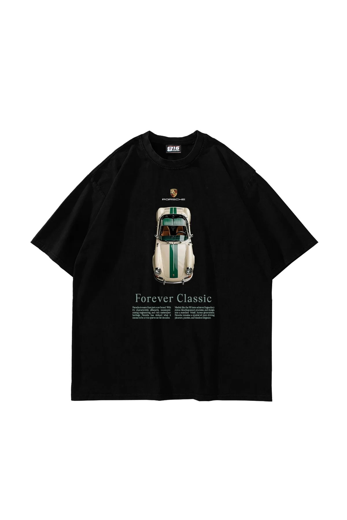 Forever Classic Baskılı Oversize Unisex Siyah Tshirt