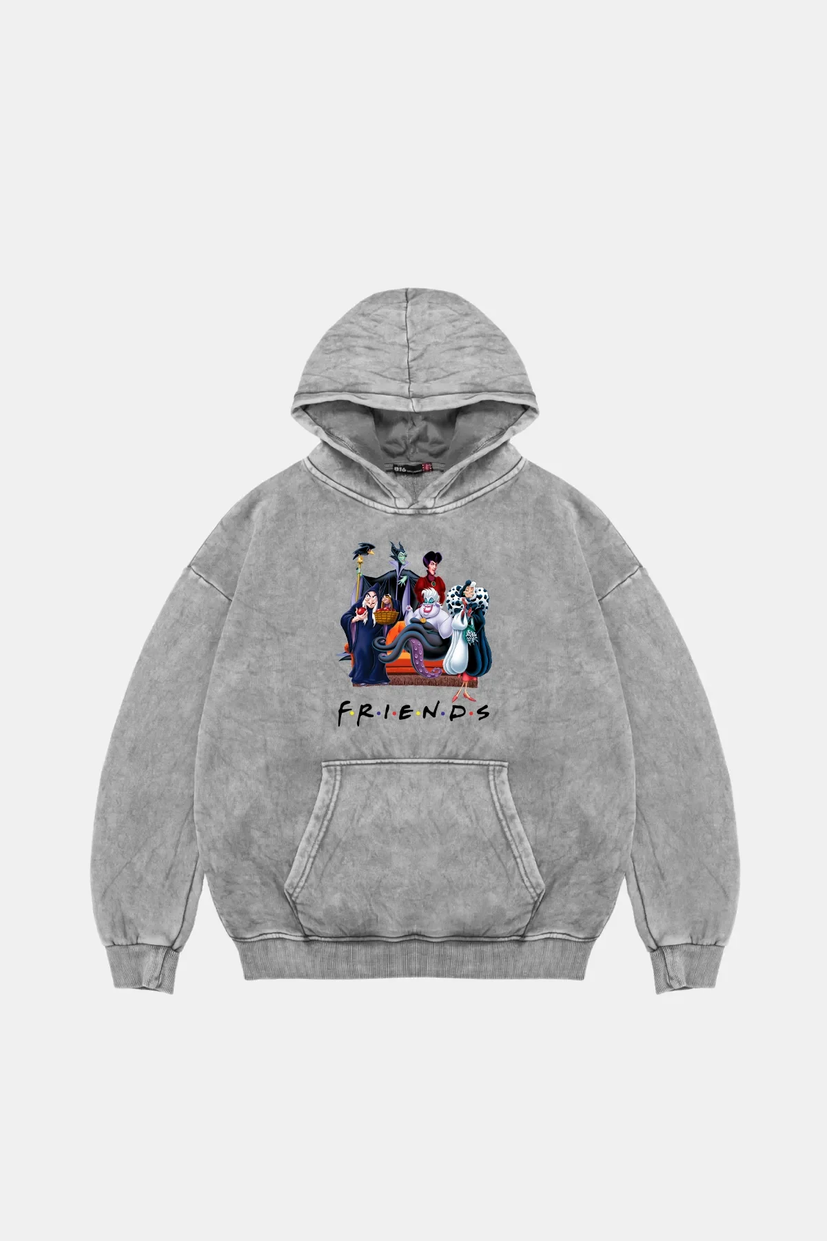 Friends Baskılı Oversize Unisex Yıkamalı Beyaz Hoodie
